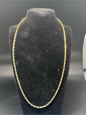 Classic Gold Rope Chain Necklace - 24”